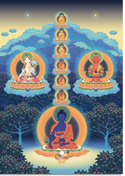 A5: Seven Medicine Buddhas With Deites